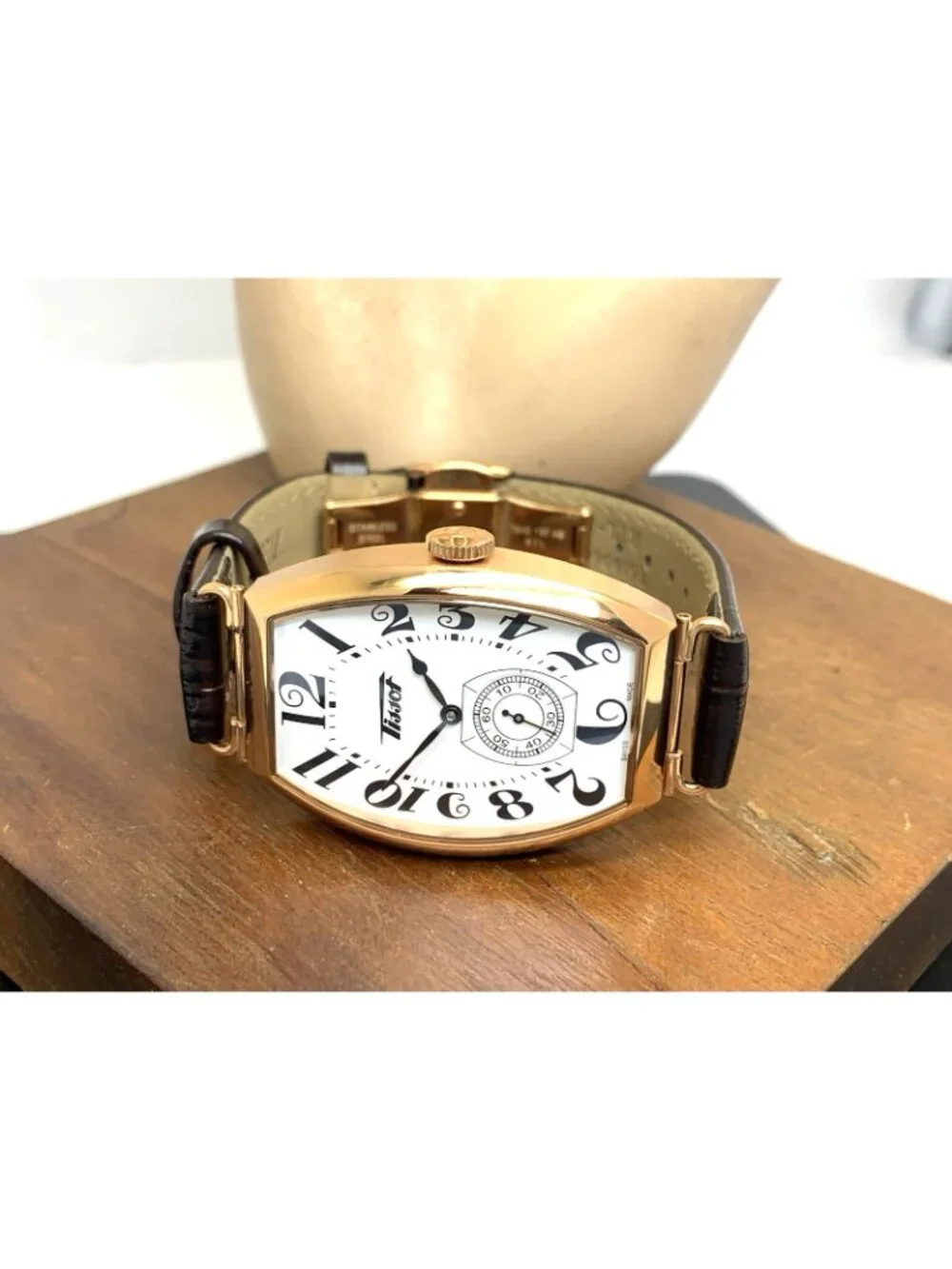 Tissot Heritage Watch T1285053601200 Swiss Hand Wind White Dial Brown Leather
